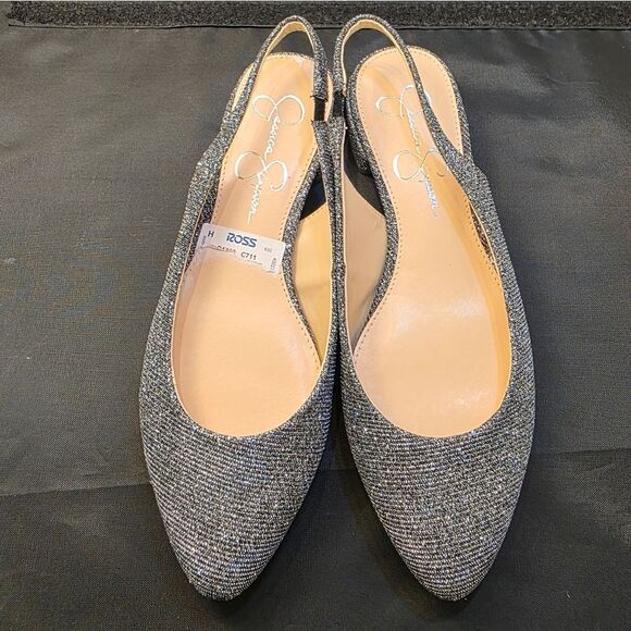 BRAND NEW JESSICA SIMPSON  GLITTERED WOMENS SLINGBACK FLAT SANDALS - Picture 3 of 16